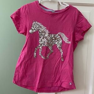 Joules girls size 9-10y sequined horse tee